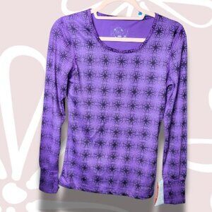 7.$5-S-HOT TOTTIES NWT Base Layer Top Purple/Black w/Thumb Holes